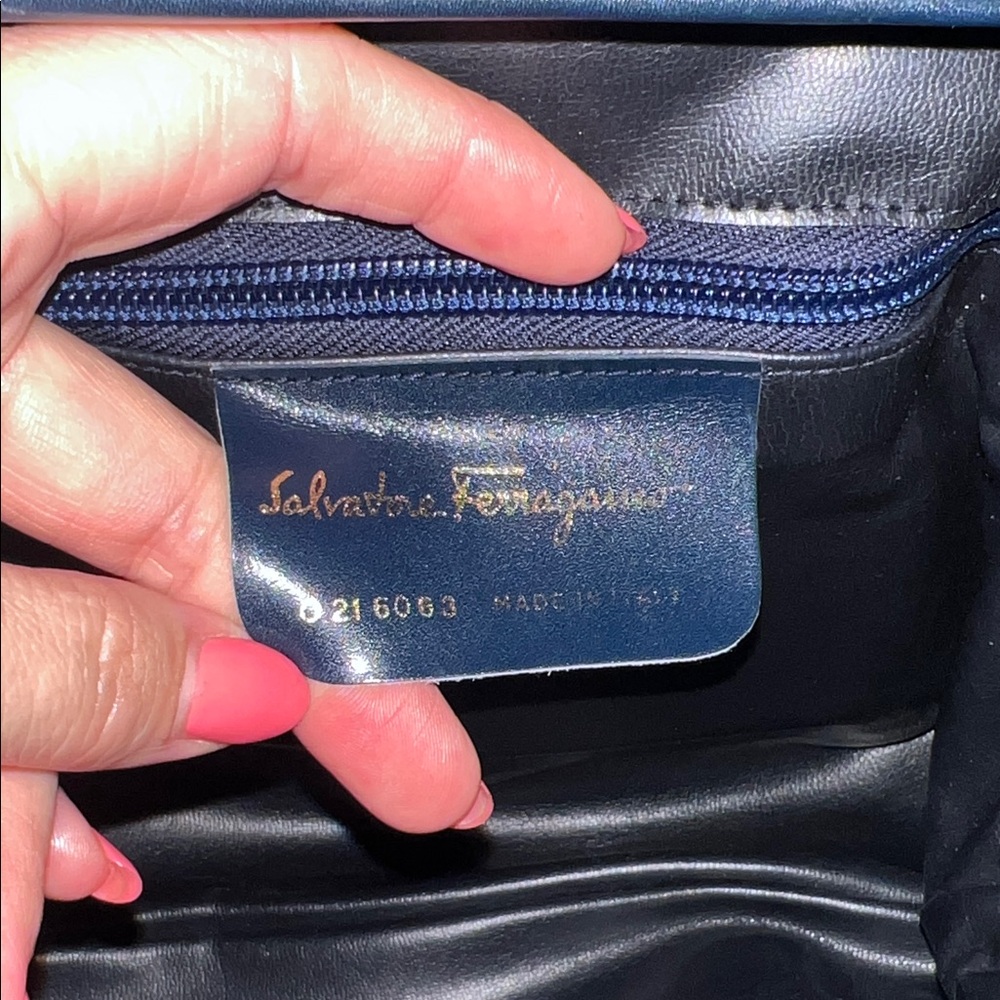 EUC Salvatore Ferragamo Navy Crossbody Bag Vintage - Picture 8 of 12